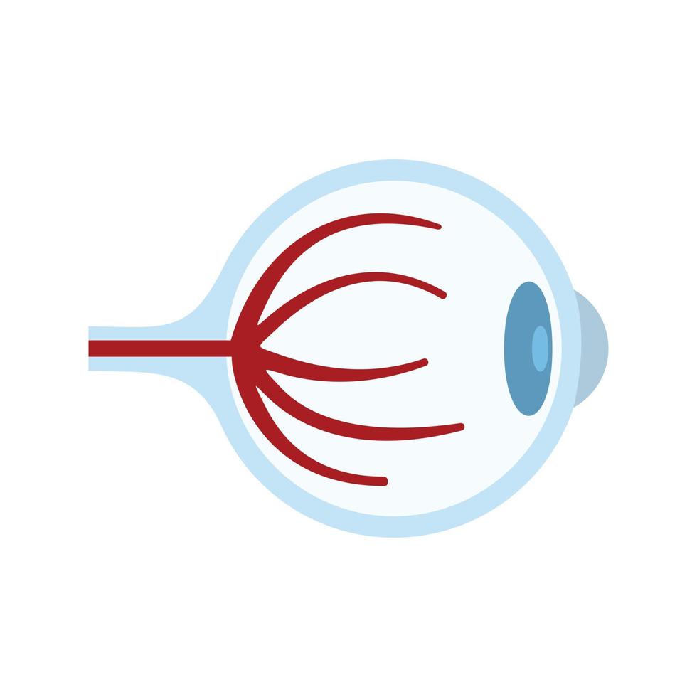 Tired eyeball icon flat isolated vector