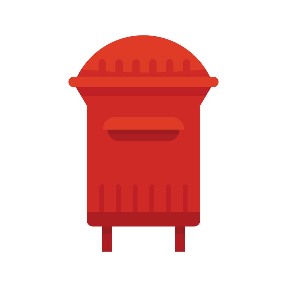 London street mailbox icon flat isolated vector