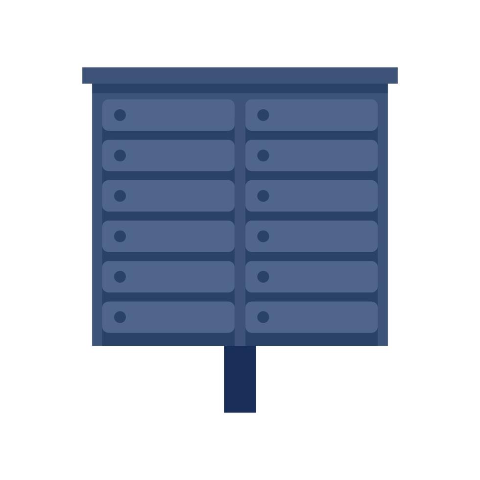 Apartment mailbox icon flat isolated vector
