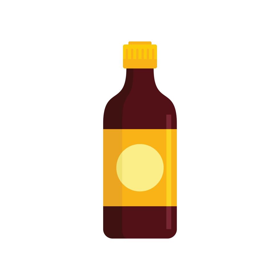 Soy sauce bottle icon flat isolated vector