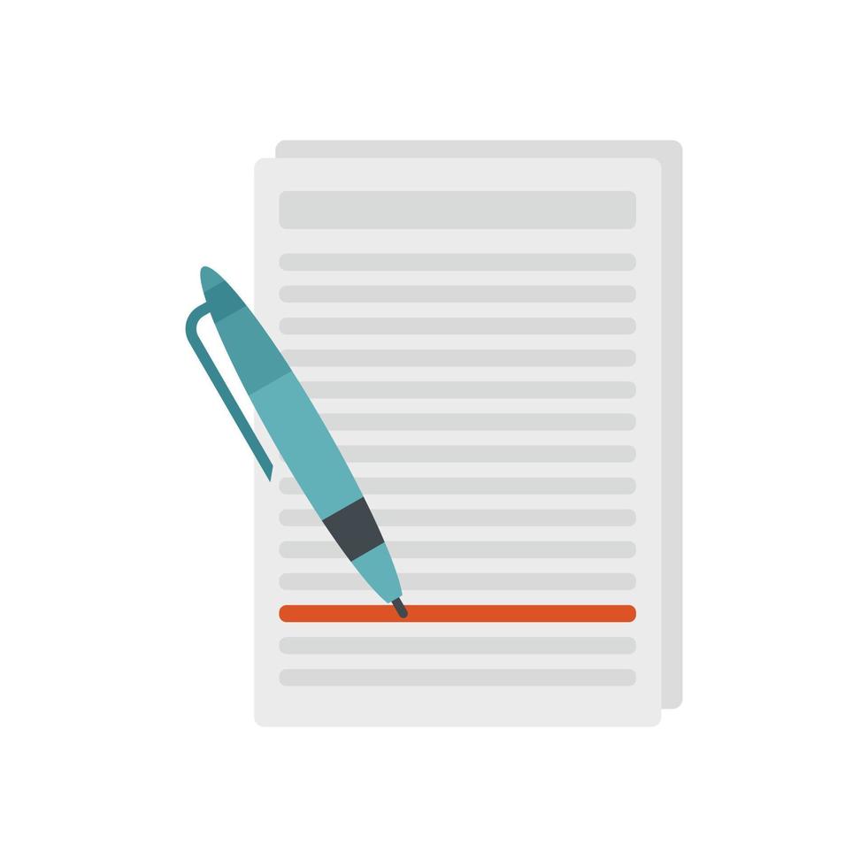 Essay edit icon flat isolated vector