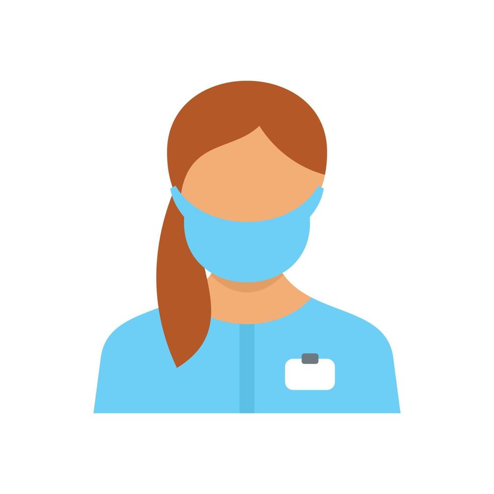 Hospital nurse icon flat isolated vector