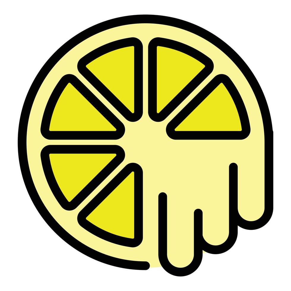 Lemon slice with drip icon color outline vector