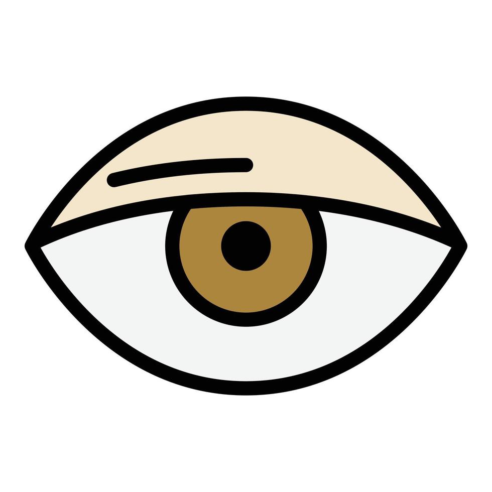 Eye icon color outline vector