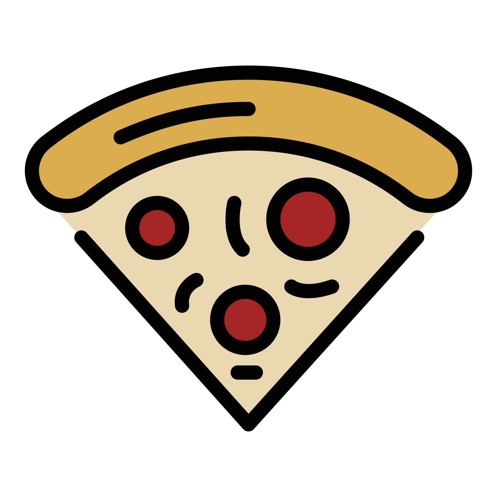 Slice of pizza with anchovies icon color outline vector 15062330 Vector