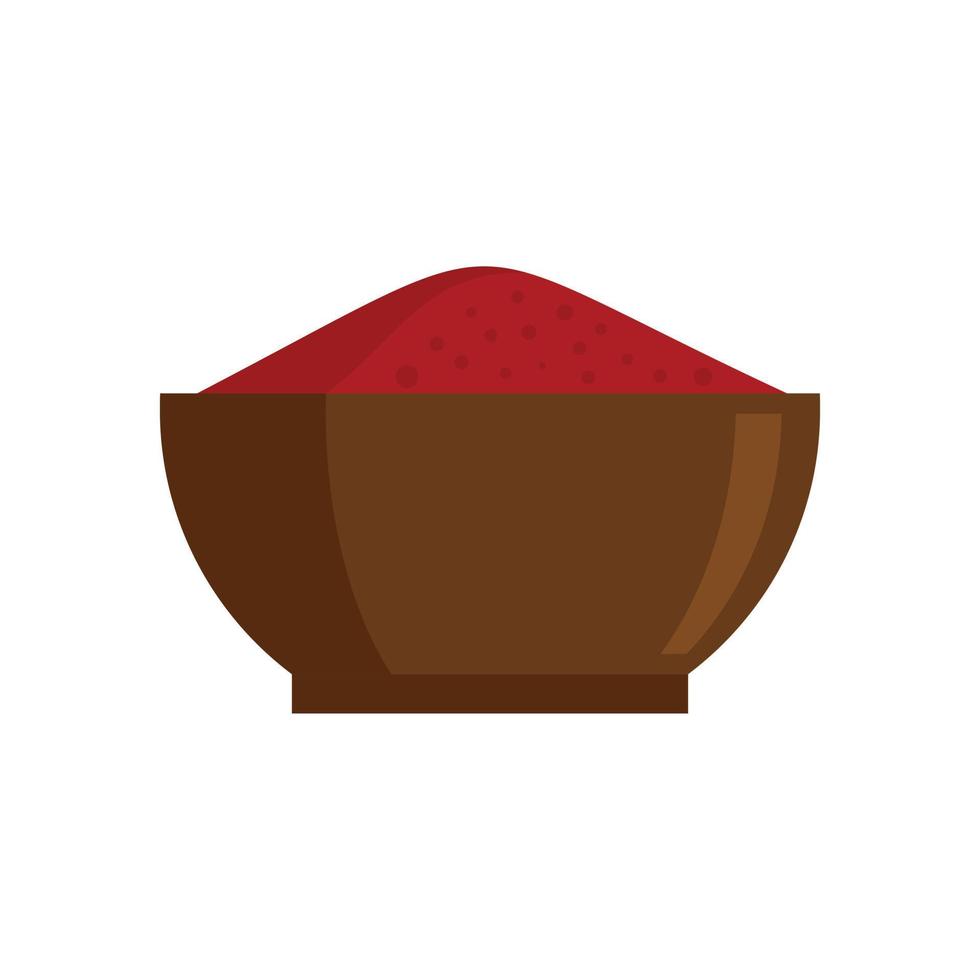 Chili pepper bowl icon flat isolated vector