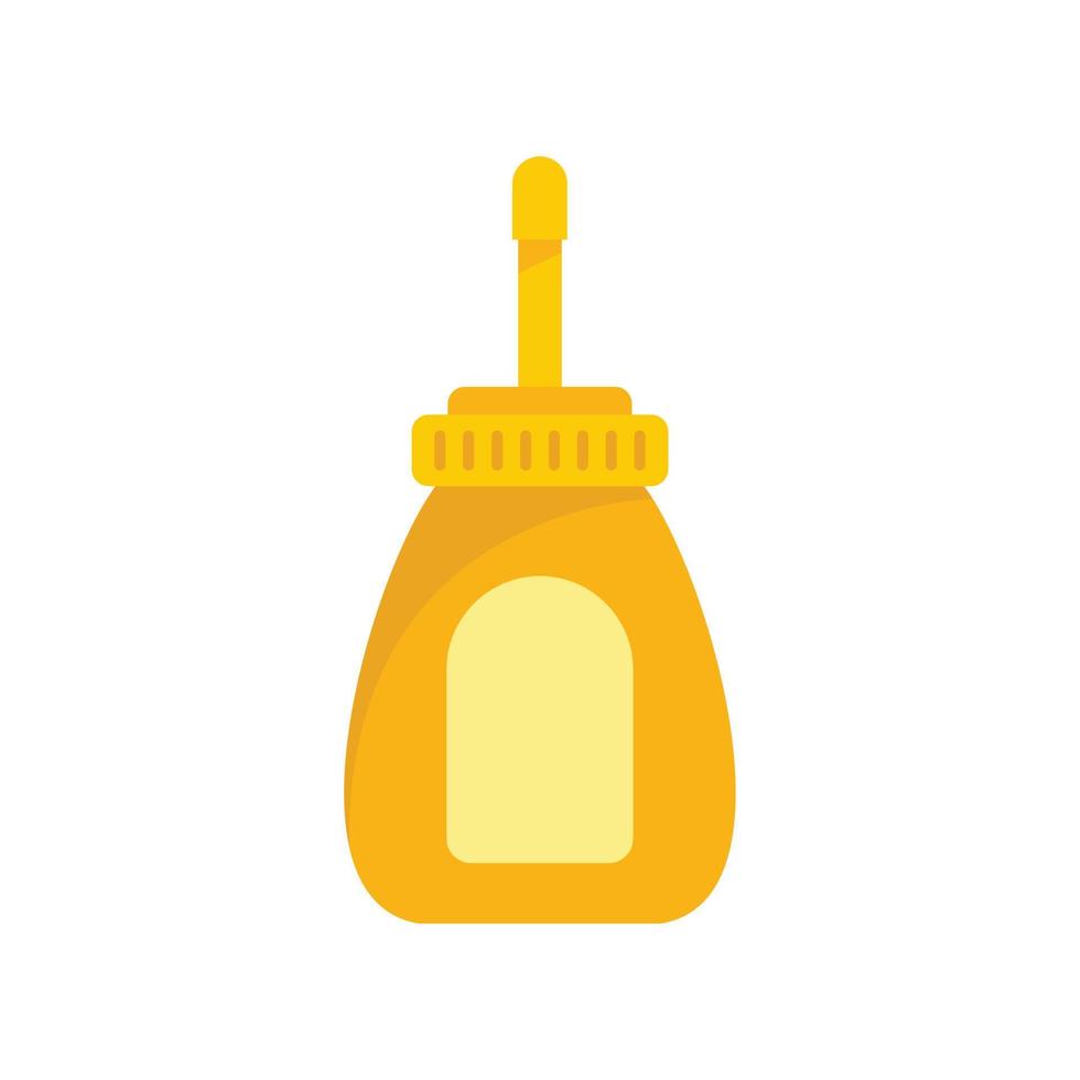 Hot dog mustard bottle icon flat isolated vector