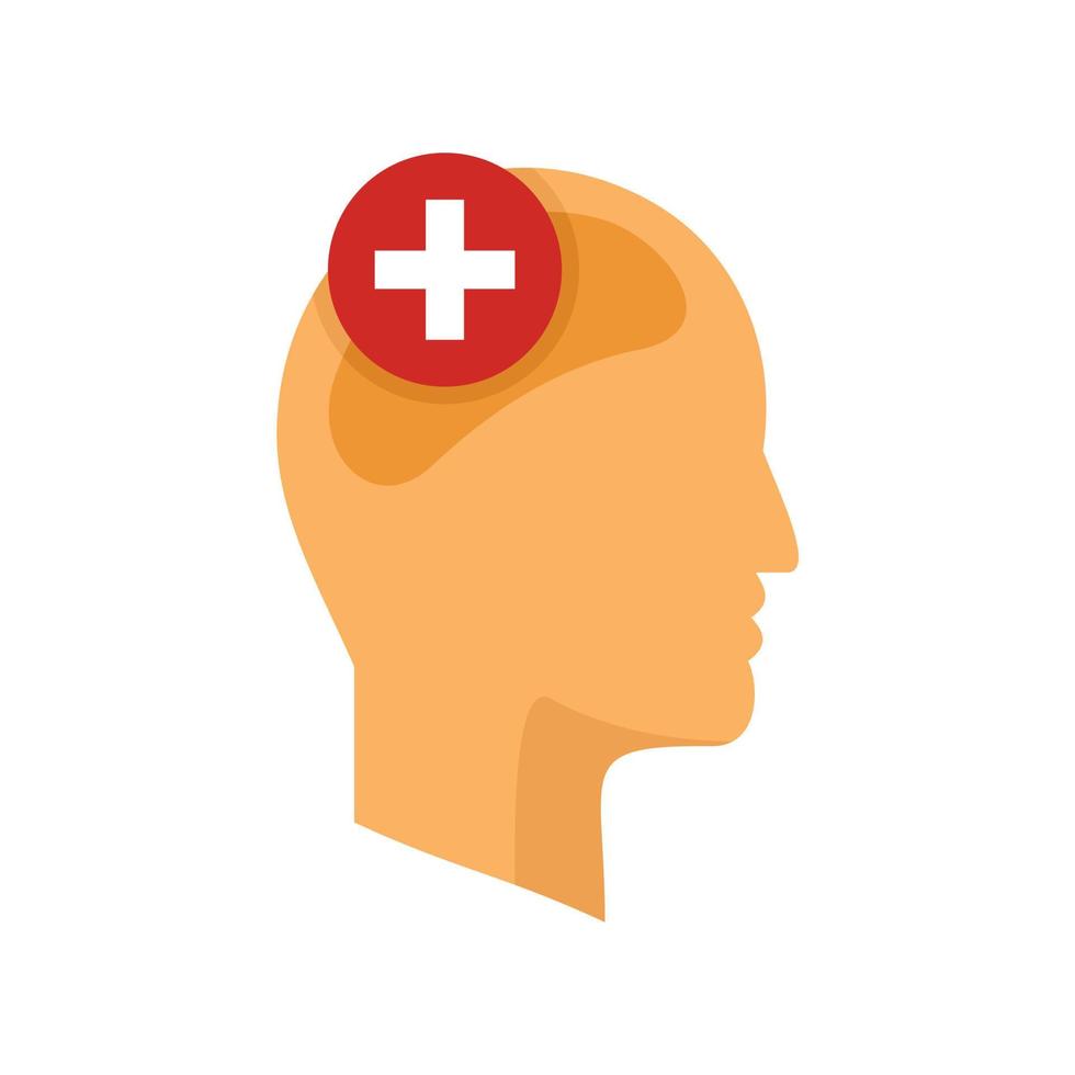 Mental disorder icon flat isolated vector