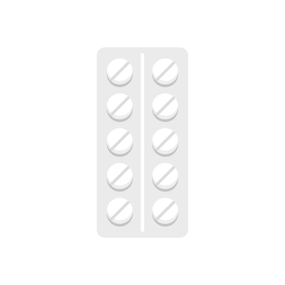 Pills pack icon flat isolated vector