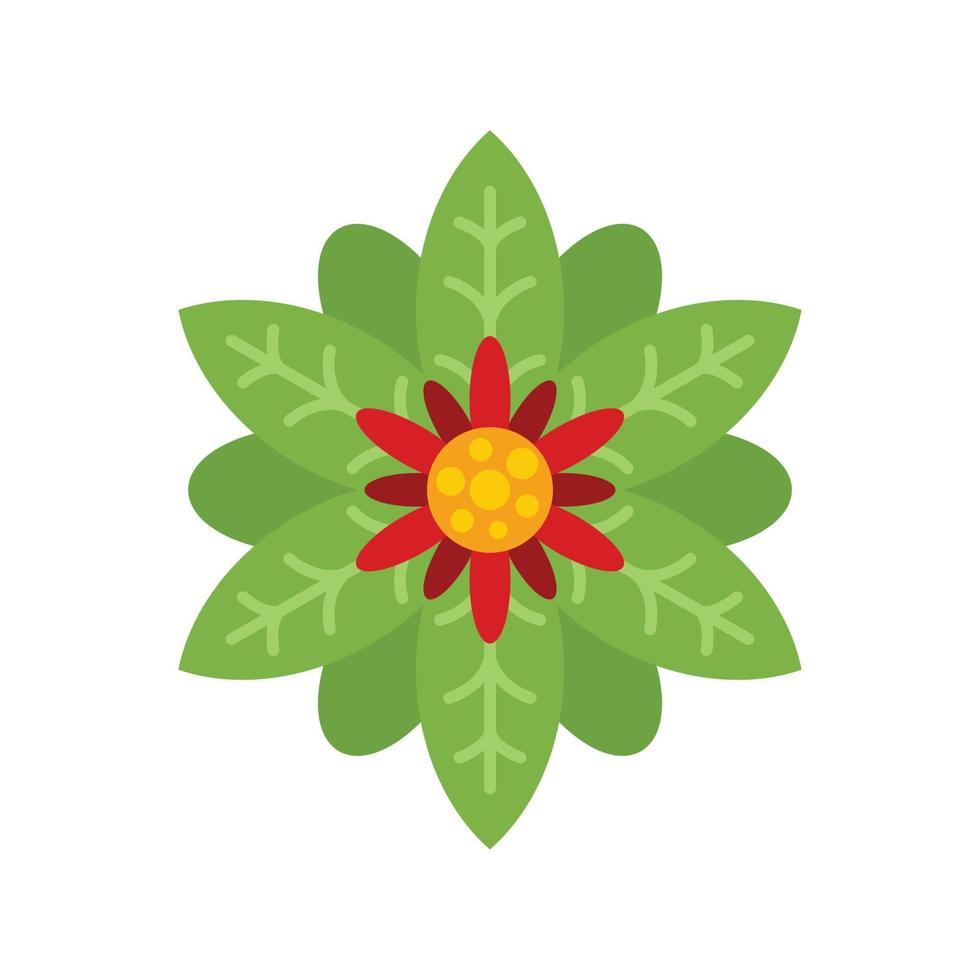 poinsettia planta icono plano aislado vector