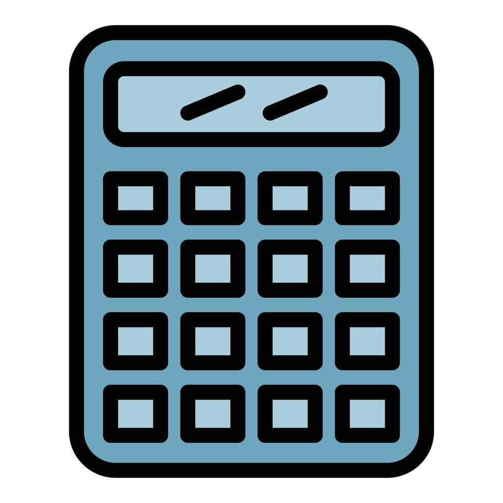 Calculator icon color outline vector