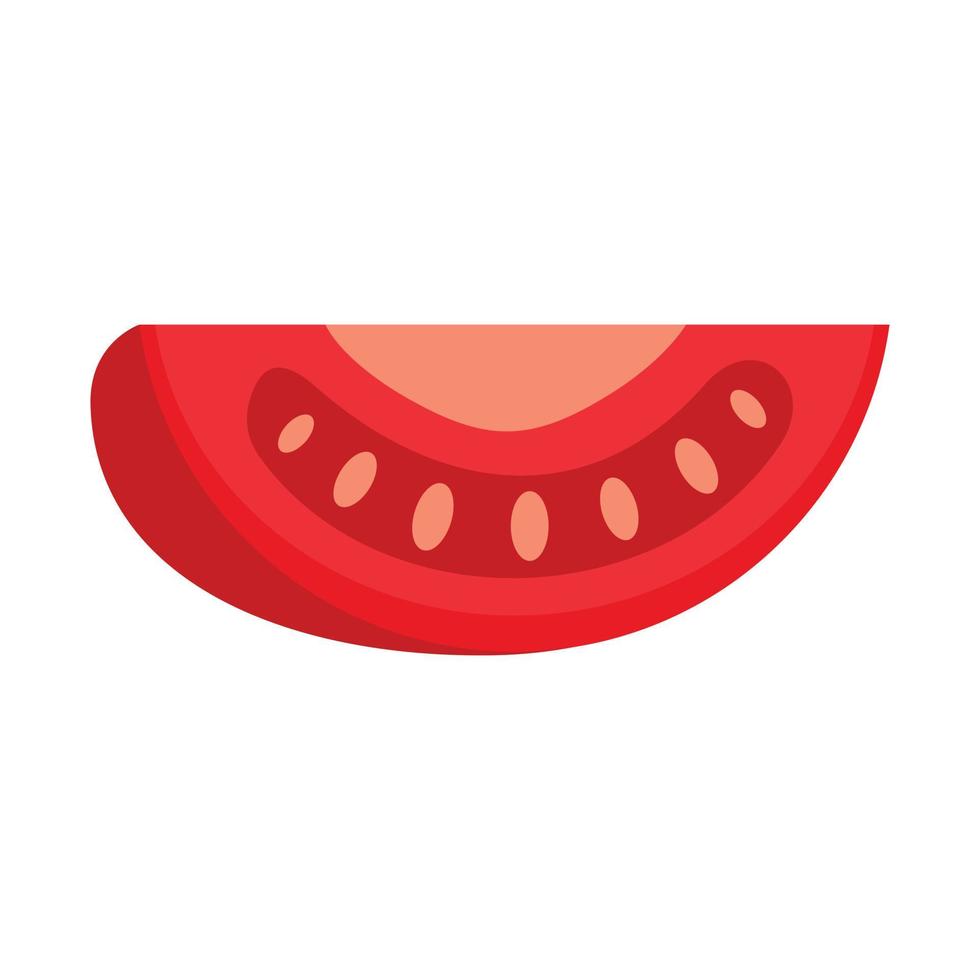 rebanada tomate icono plano aislado vector