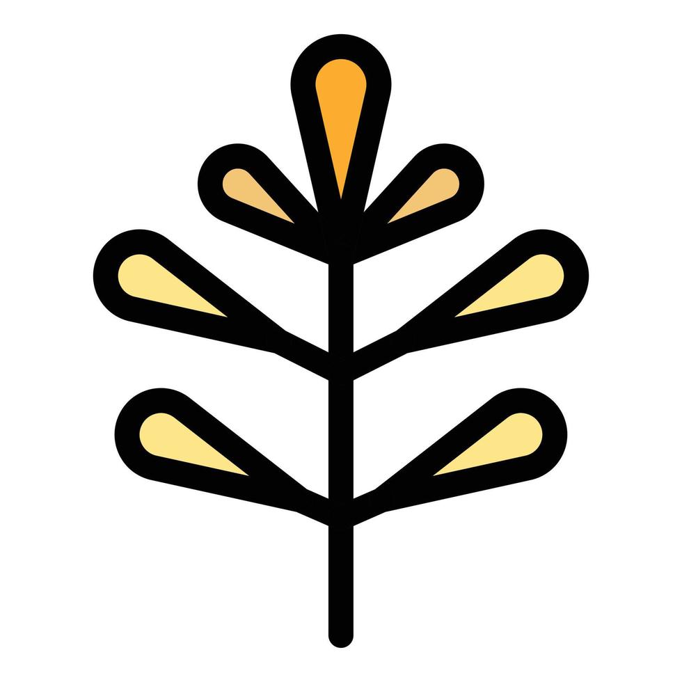 vector de contorno de color de icono de rama de especias