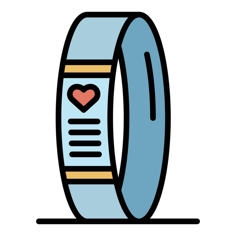 Fitness tracker icon color outline vector
