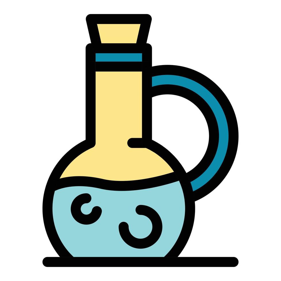 Olive oil bottle icon color outline vector