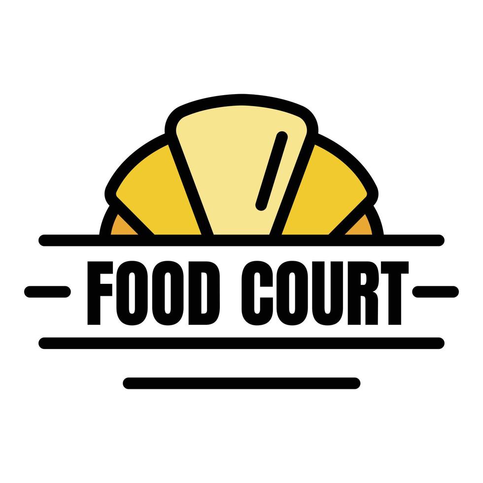 logotipo de patio de comidas frescas, estilo de esquema vector