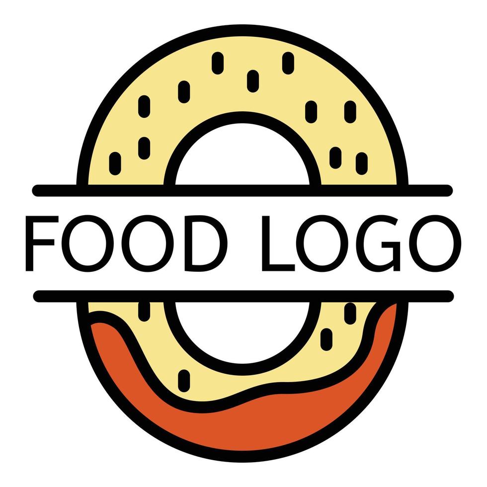 logotipo de comida, estilo de contorno vector