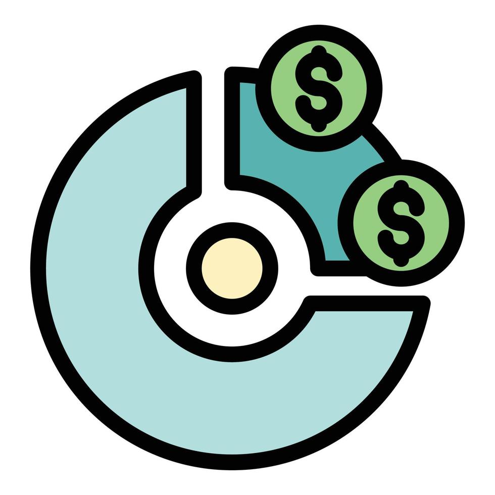 Pie chart investor icon color outline vector