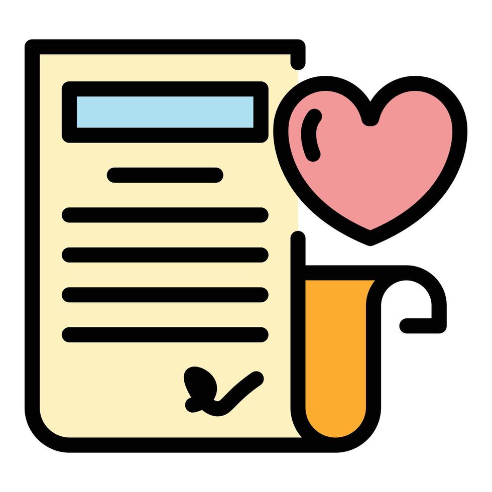 Loyalty document icon color outline vector