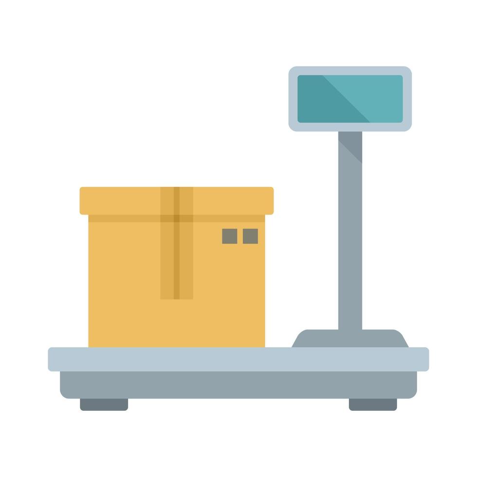 Parcel scales icon flat isolated vector