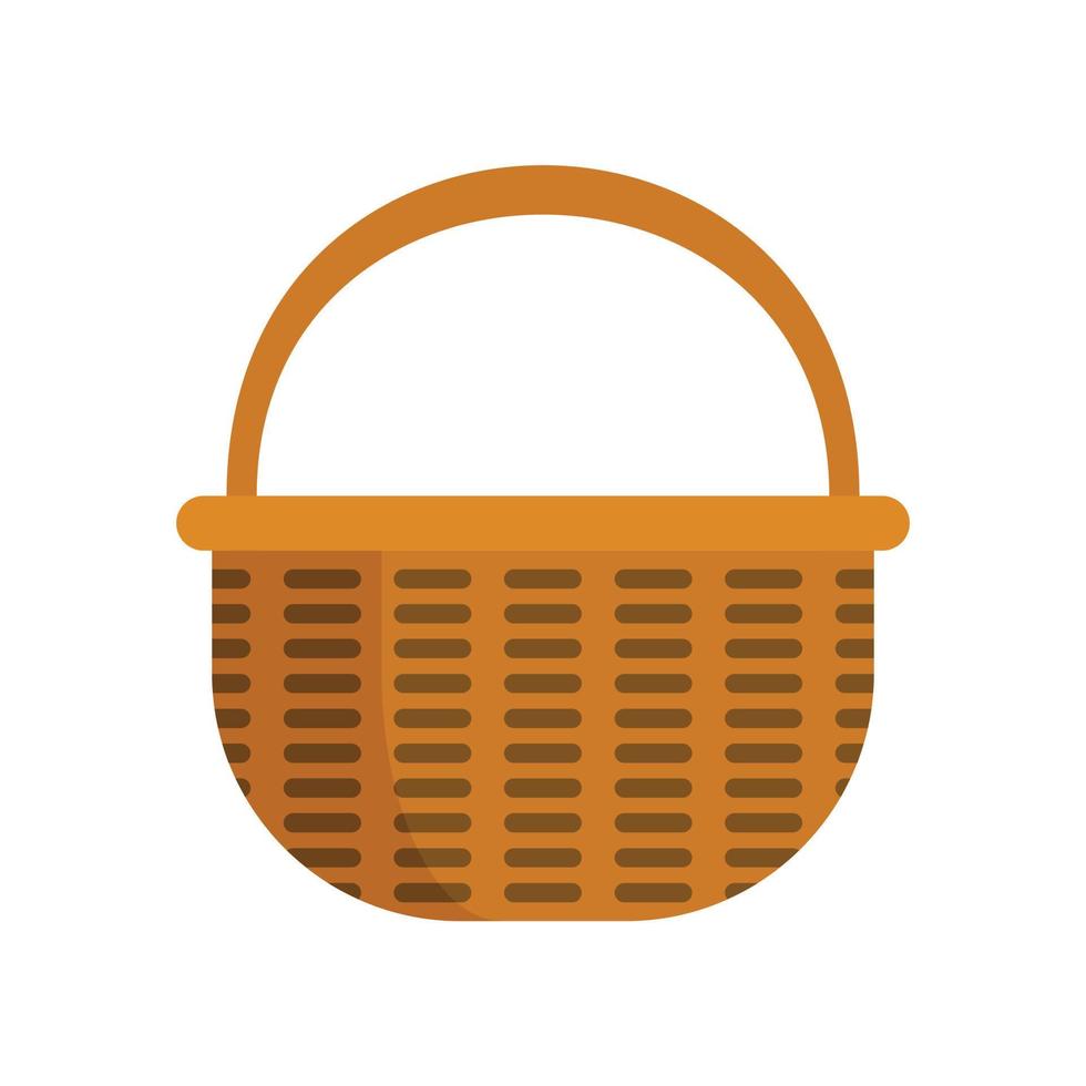 Wooden wicker icon flat isolated vector
