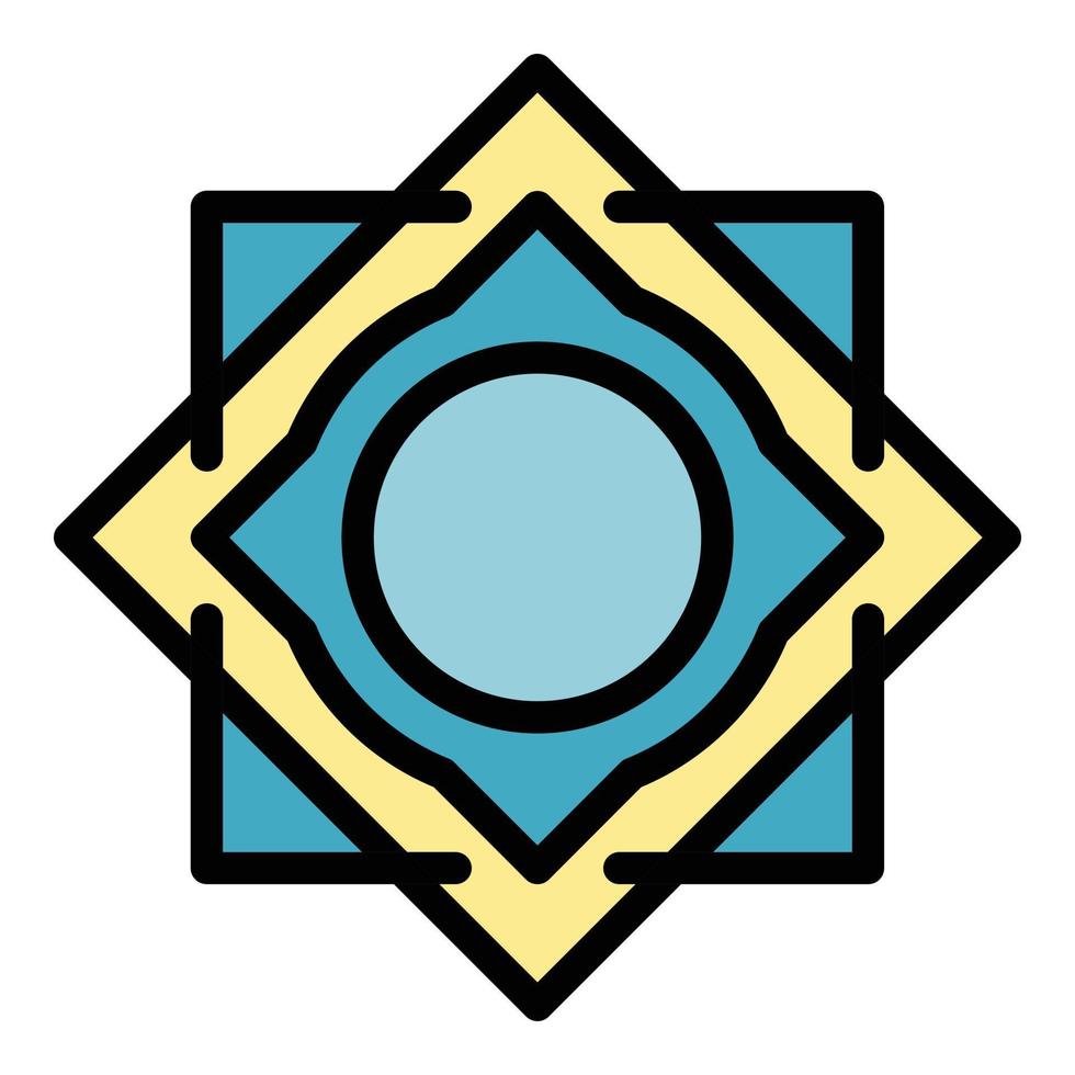 Square circle alchemy icon color outline vector