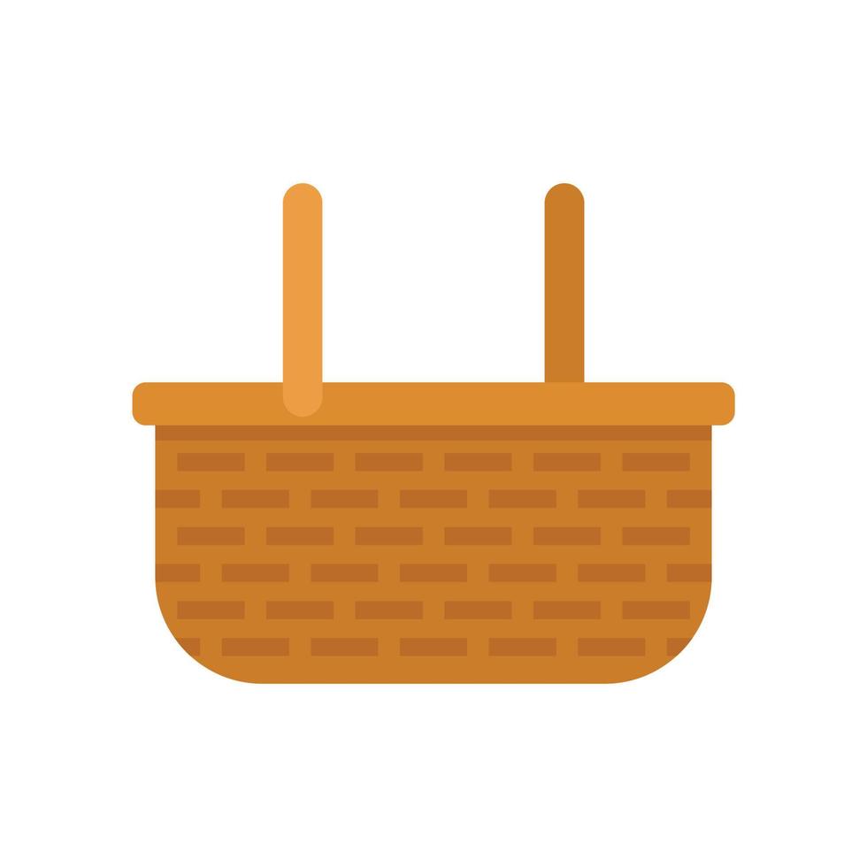 Wicker picnic icon flat isolated vector