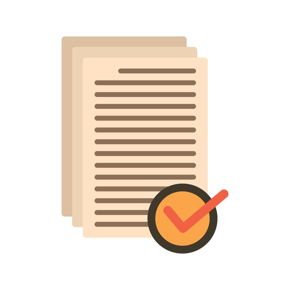 Receive approved documents icon flat isolated vector
