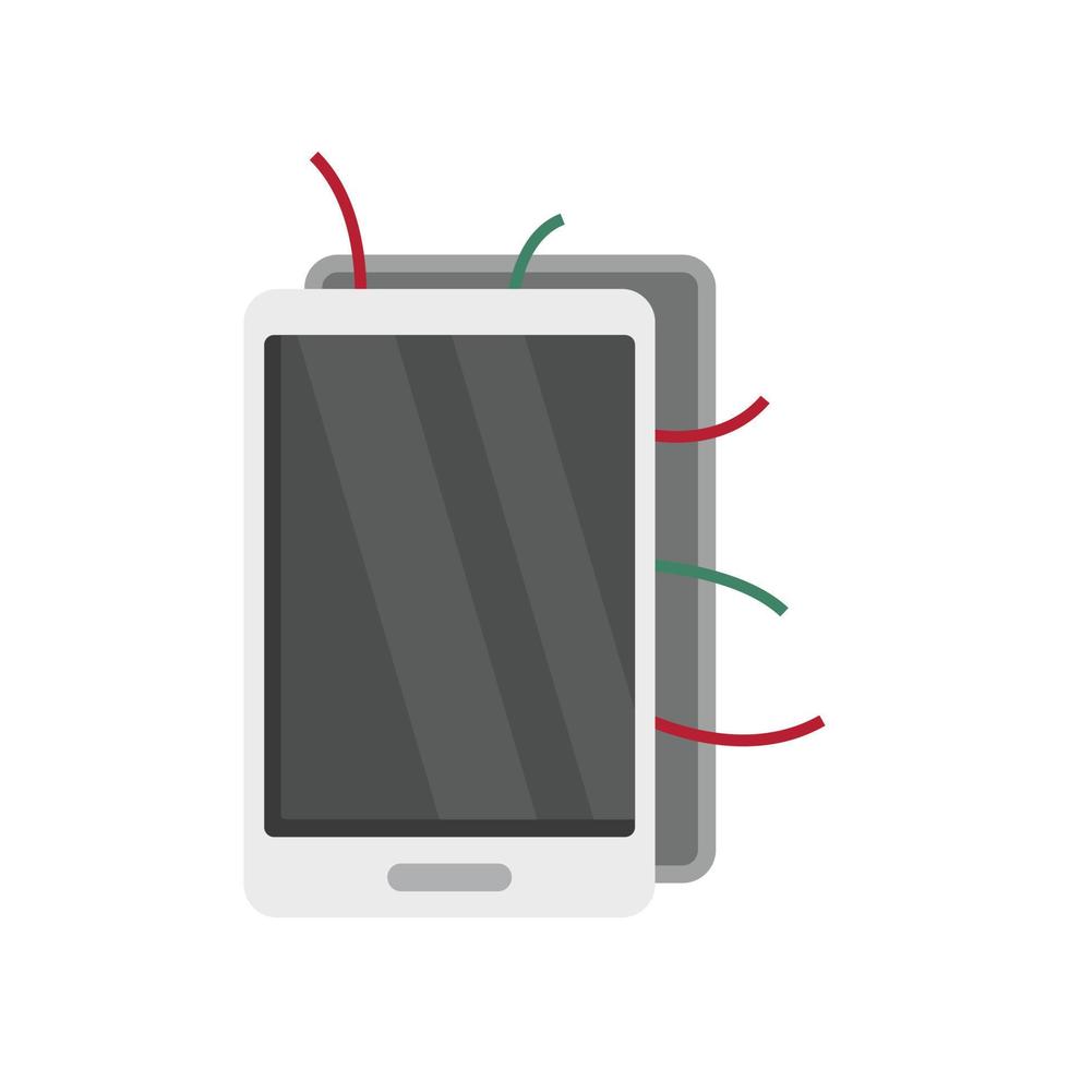 Broken smartphone icon flat isolated vector