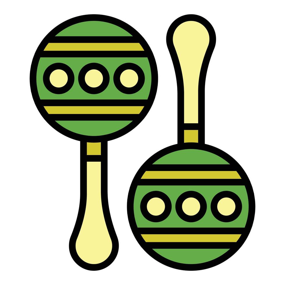 Carnival maracas icon color outline vector