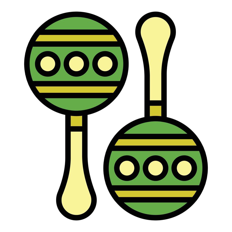 Carnival maracas icon color outline vector