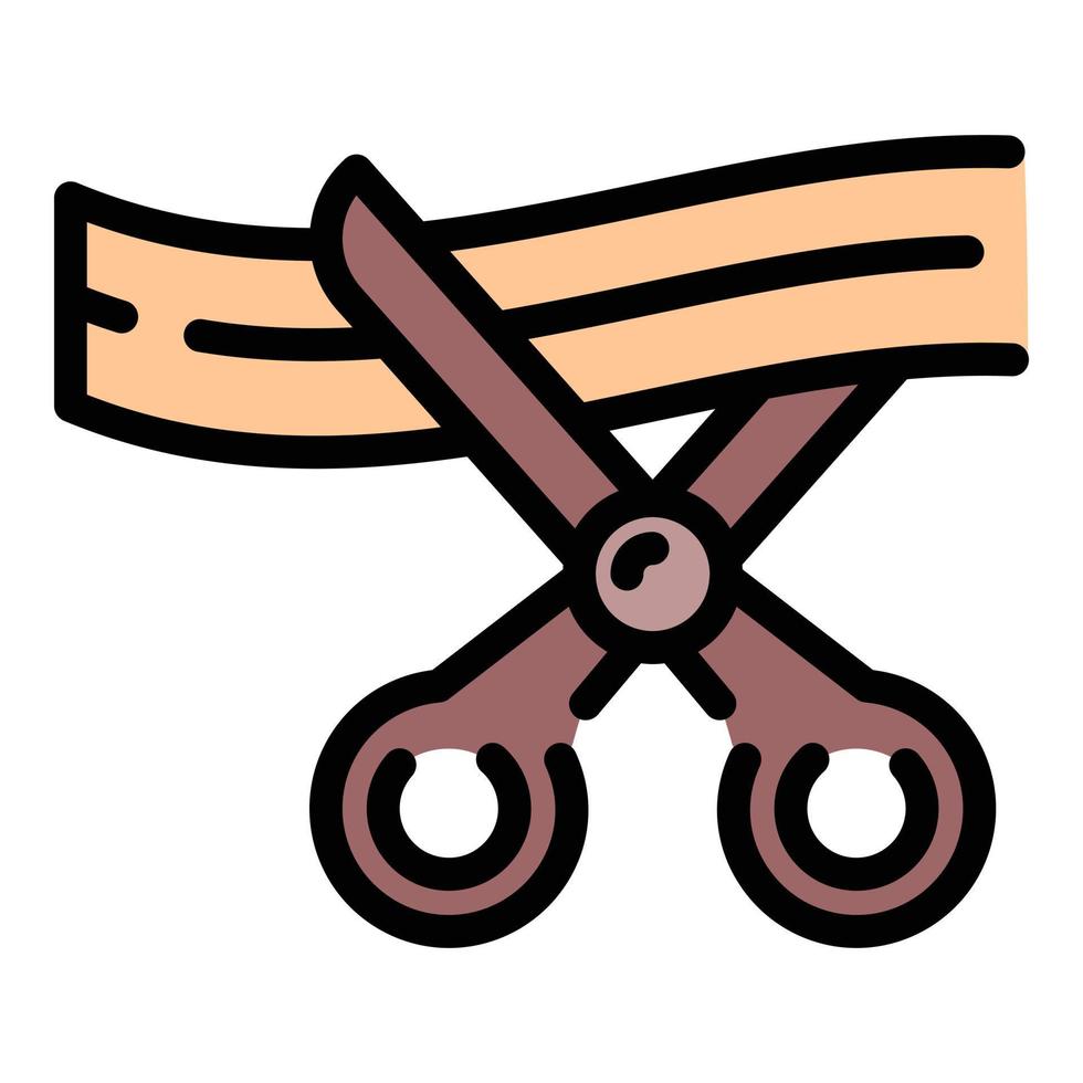 Open ceremony scissors cutting icon color outline vector