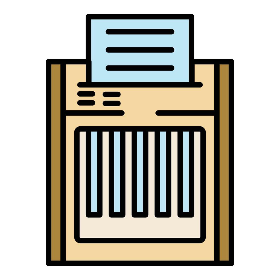 Paper shredder icon color outline vector