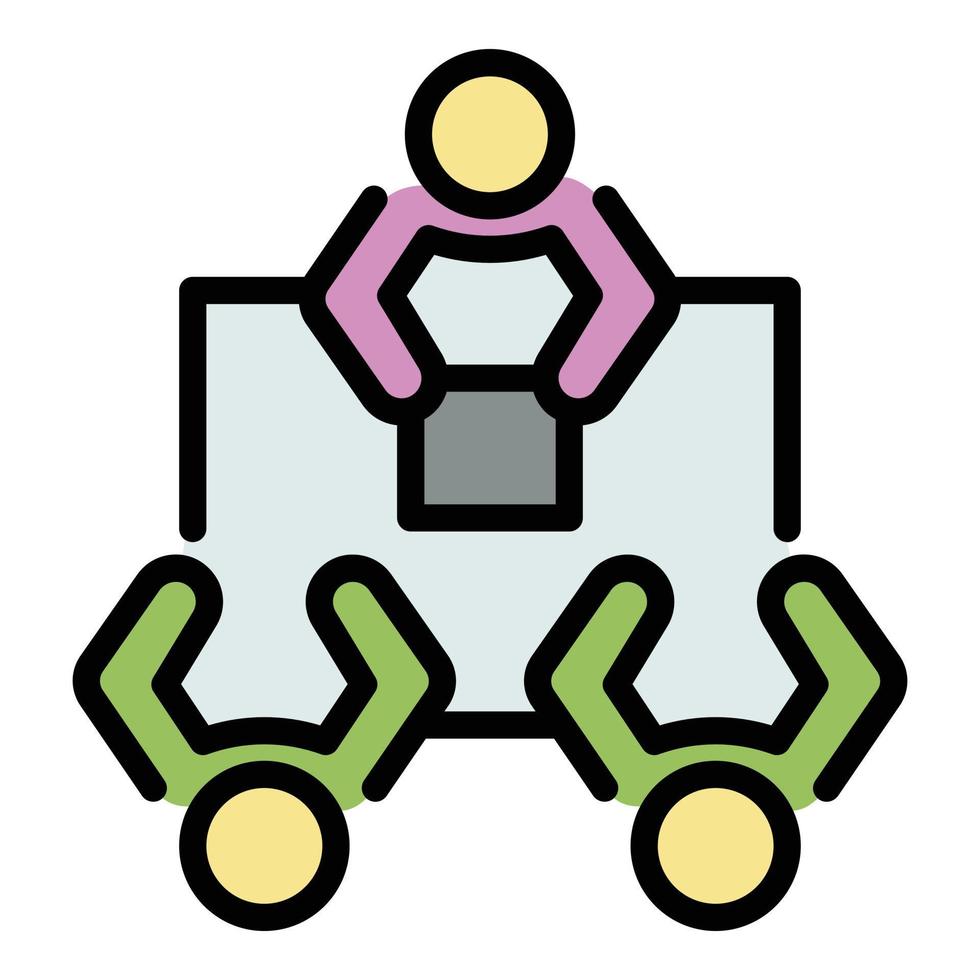 It teamwork meeting icon color outline vector