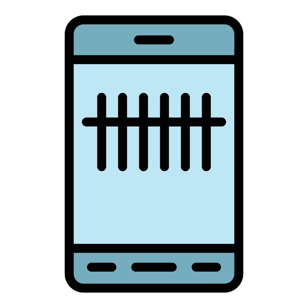 Smartphone qr scanner icon color outline vector