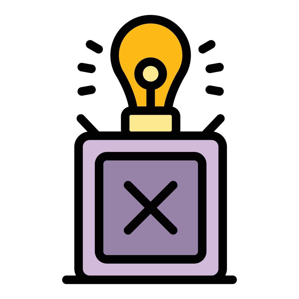 Quest lamp icon color outline vector