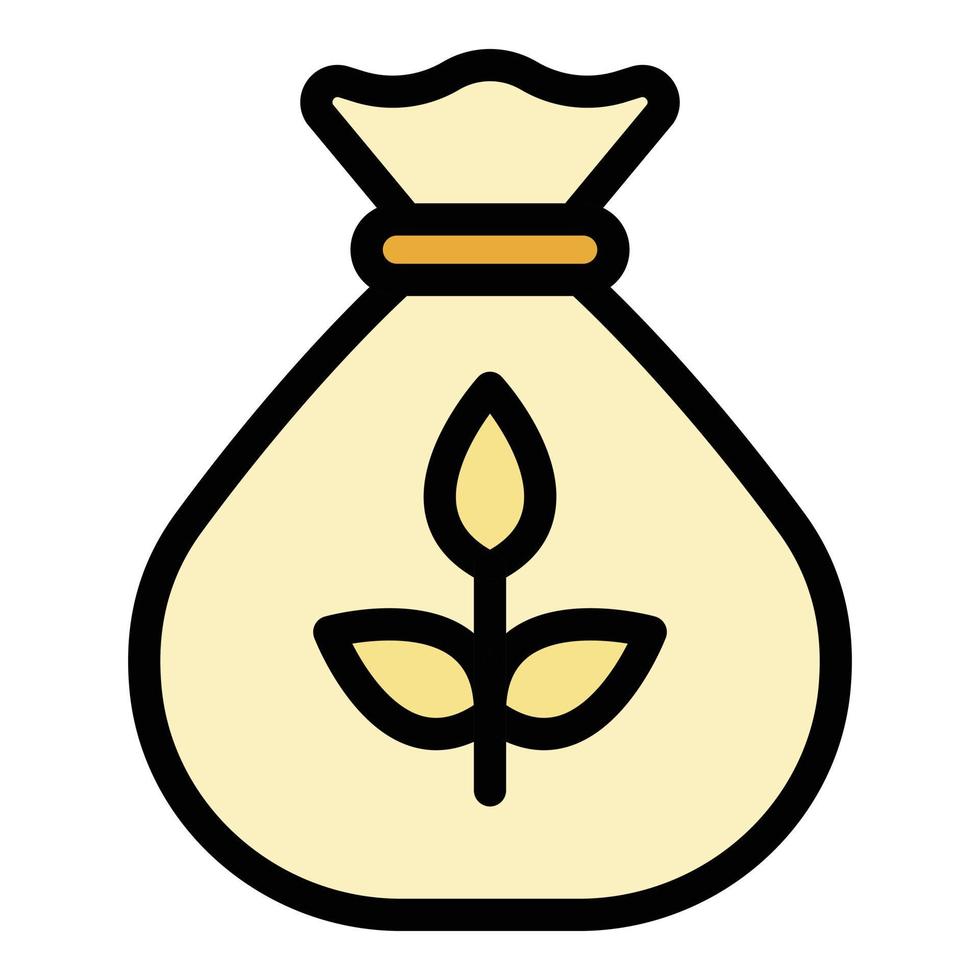 Plant seed bag icon color outline vector