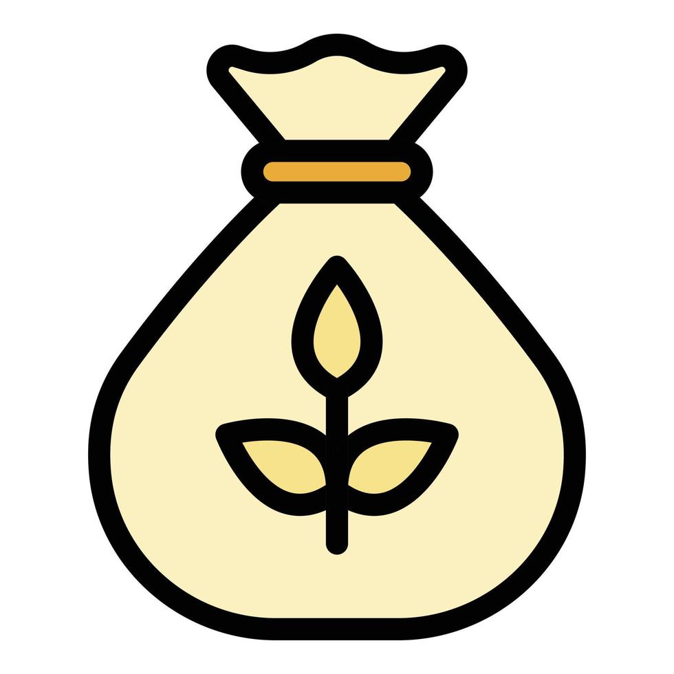 Plant seed bag icon color outline vector