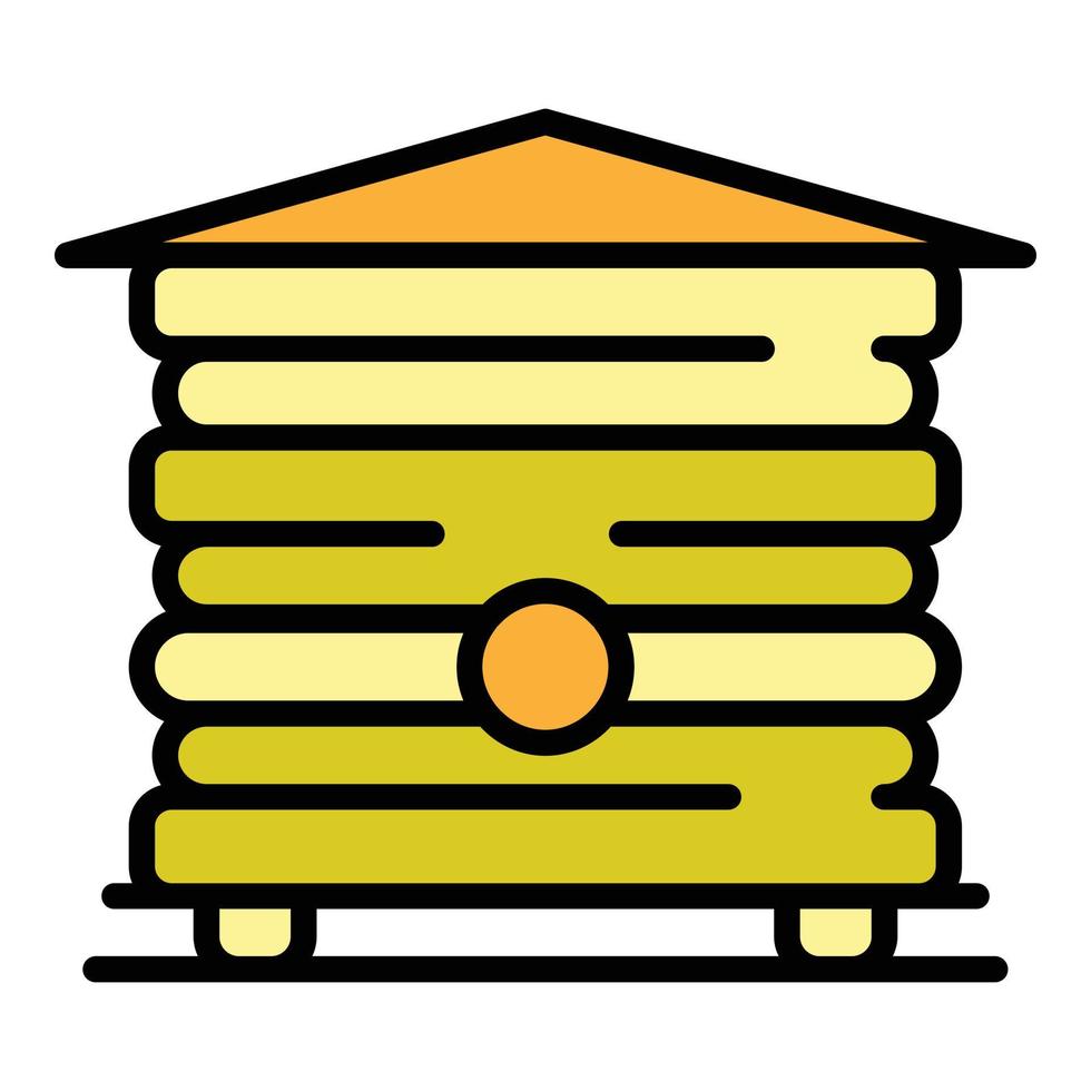 vector de contorno de color de icono de casa de abeja