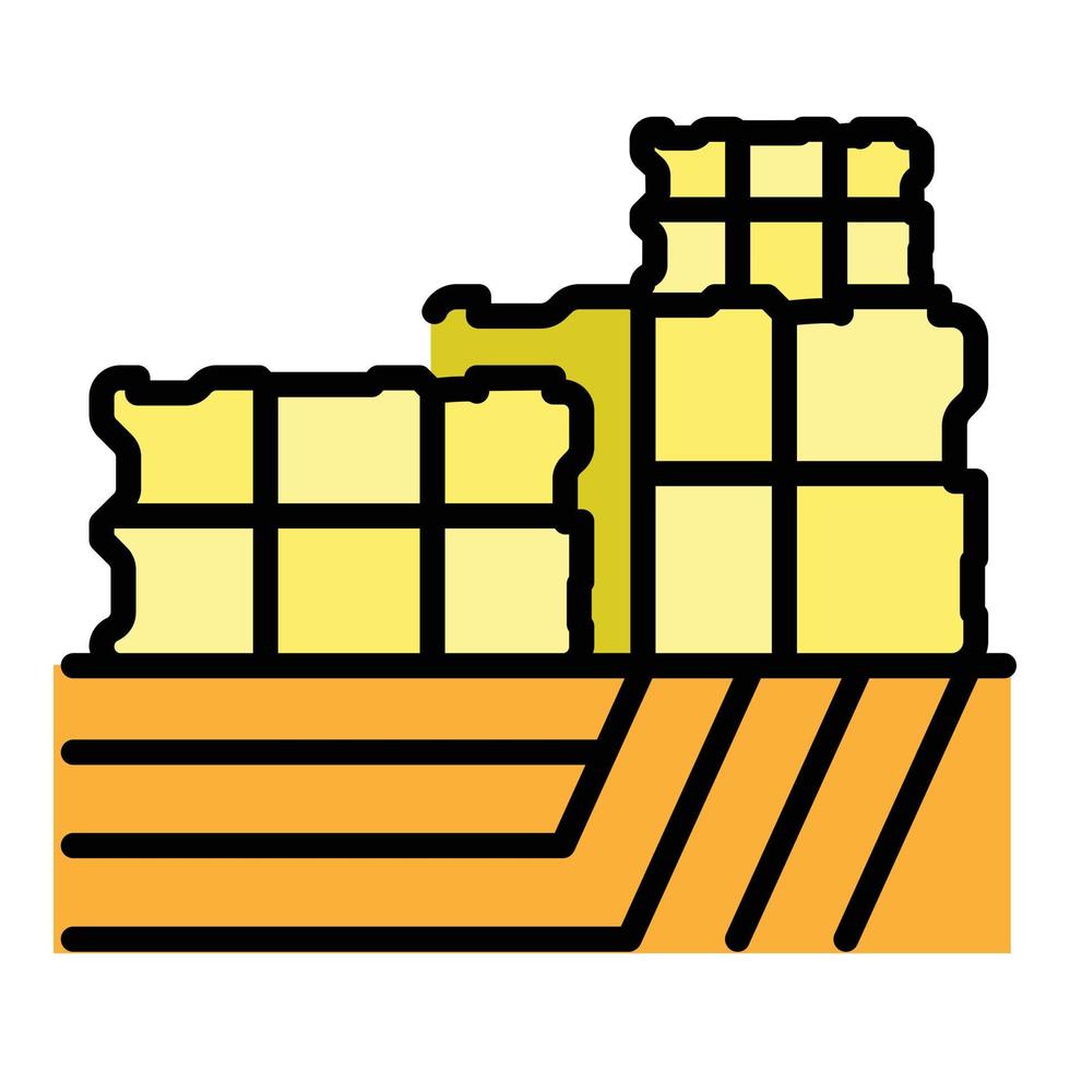 Farmer stock icon color outline vector