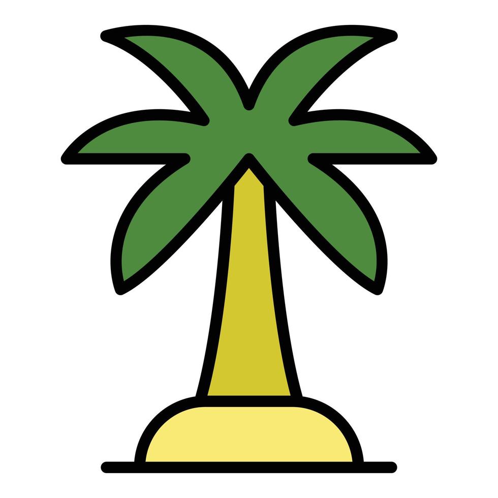 Palm tree icon color outline vector