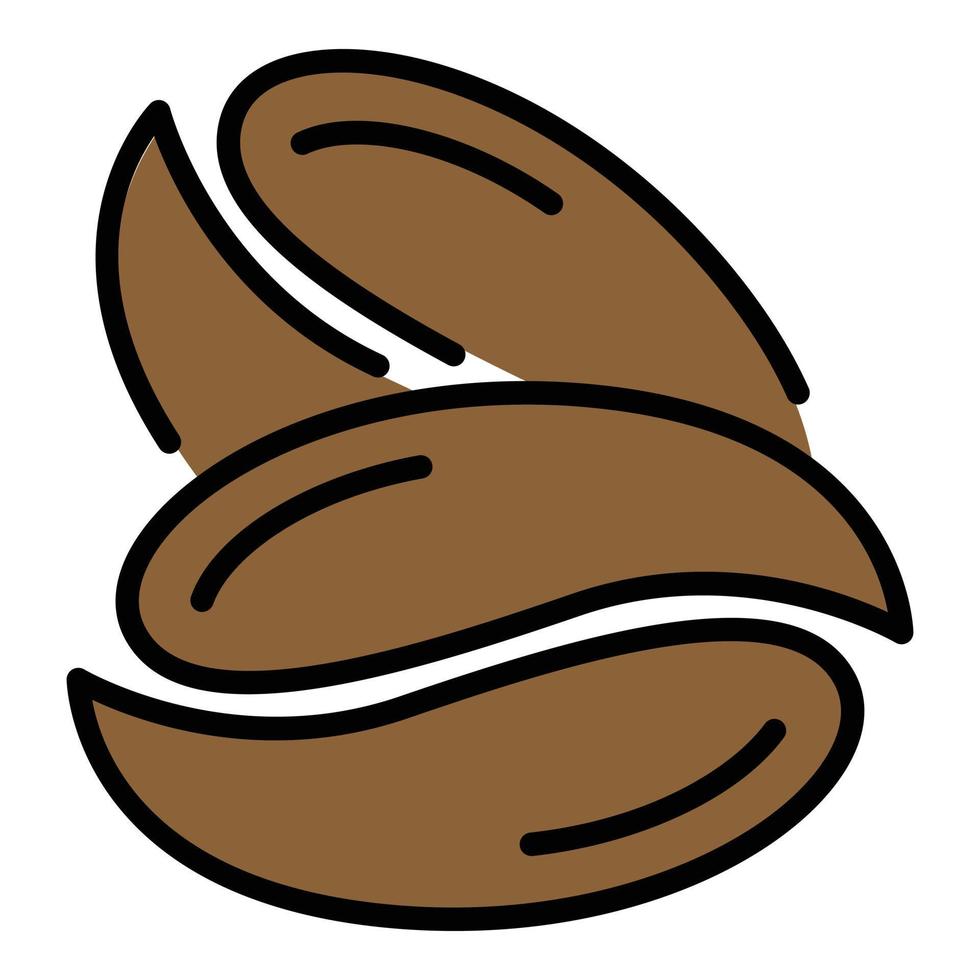 Coffee beans icon color outline vector