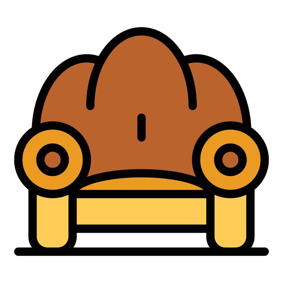 Classic armchair icon color outline vector