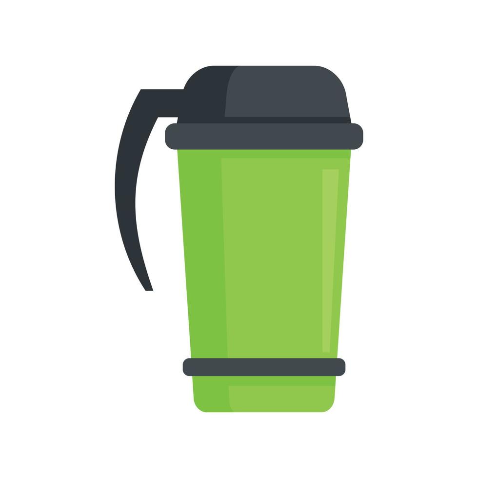 Coffee thermo cup icon flat isolated vector