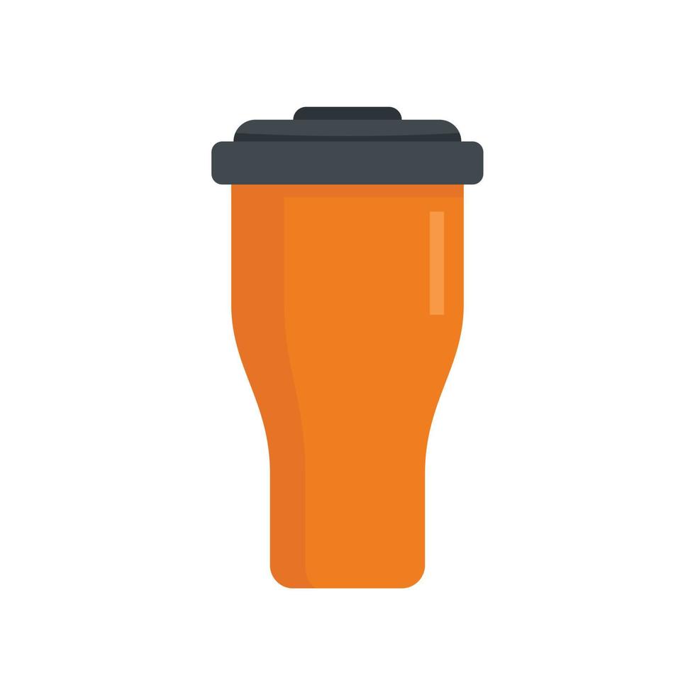 Hot thermo cup icon flat isolated vector