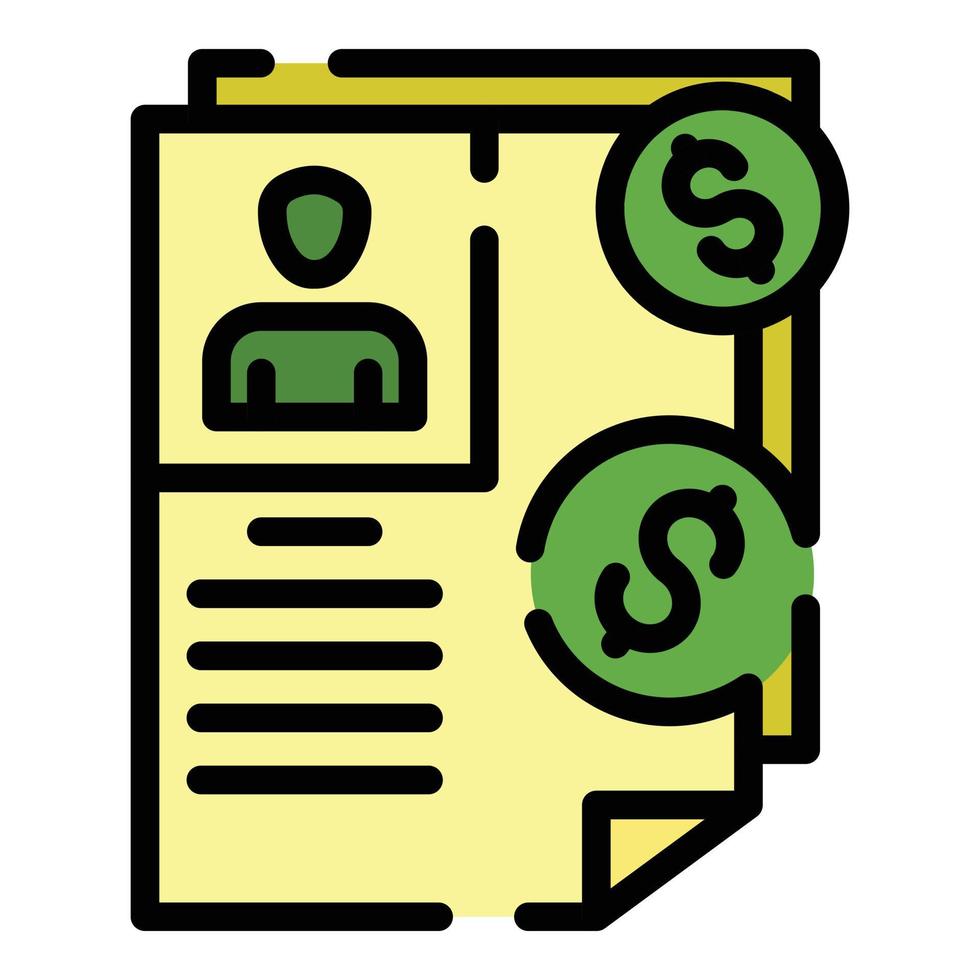 Crowdfunding papers icon color outline vector