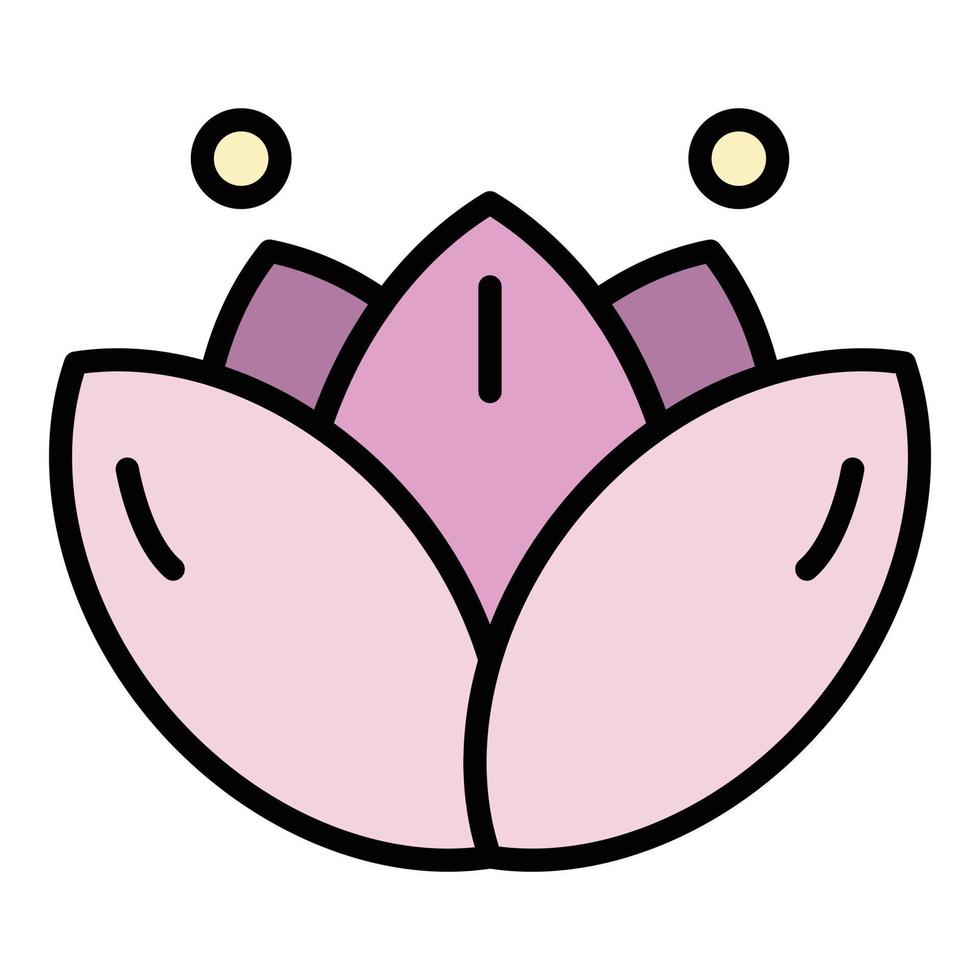 Lotus flower icon color outline vector