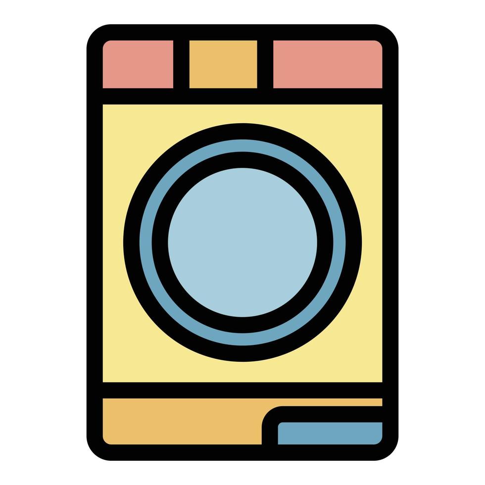 Wash machine icon color outline vector