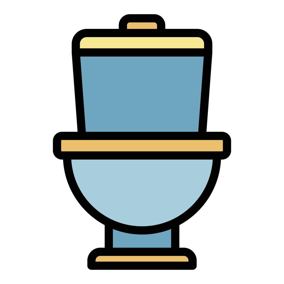 Ceramic toilet icon color outline vector