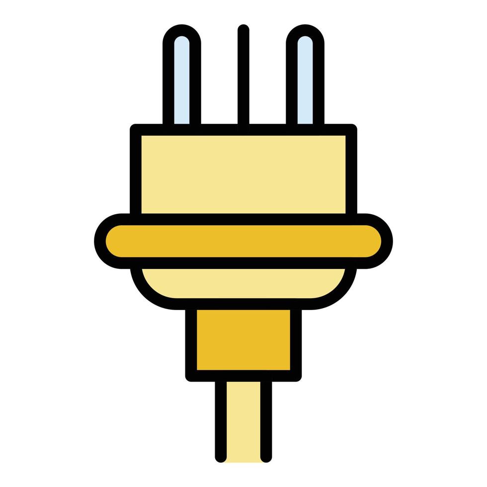 Plastic plug wire icon color outline vector